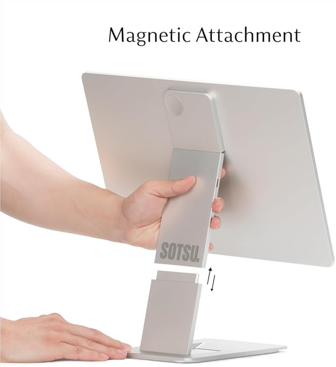 SOTSU FlipAction Elite 16 Portable Monitor | 4K | Super Compact | Pivot Rotate | 3840x2400 DCI P3 | 60Hz | 450 Nits | Full Metal CNC | Perfect Match for Mac and Windows (Silver)