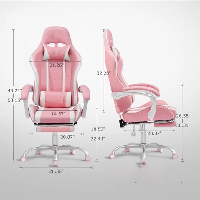 Office Chair Gaming Chair Computer Chair Office Game Chair Ergonomic Game Chair Adjustable Height Oblique Horizontal Office Chair (Color : Argento Size : Light Grey)