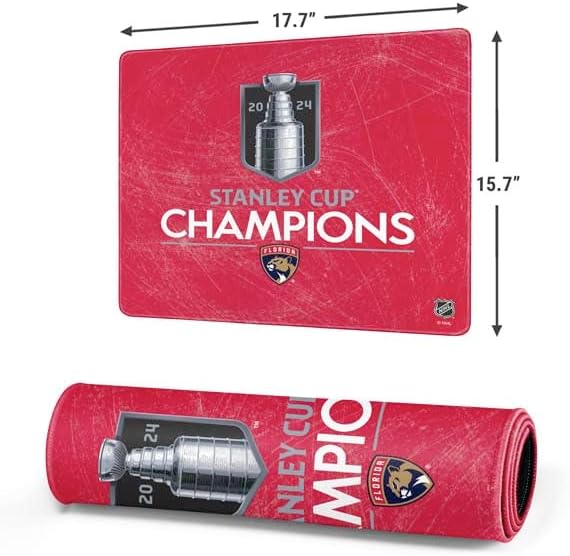 Skinit Medium Gaming Mouse Pad - Officially Licensed 2024 Stanley Cup Champions Design with Stitched Edges Waterproof Non-Slip Rubber Base Desk Mat for Keyboard &amp Mouse 17.7 x 15.75 inches