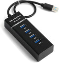 4 Port USB 3.0 Charger Hub Black