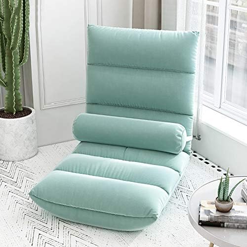 Floor Chair Indoor Adjustable Floor ChairFloor chair Foldable meditation chair 5 gears Adjustable Backrest Padded floor chairs with Removable Headrest for balcony Bay window 6 colour (Color : Blue