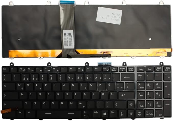 Power4Laptops German Layout Glossy Black Frame Backlit Black Replacement Laptop Keyboard Compatible with MSI Gaming GT60 2QD Dominator 4K Edition