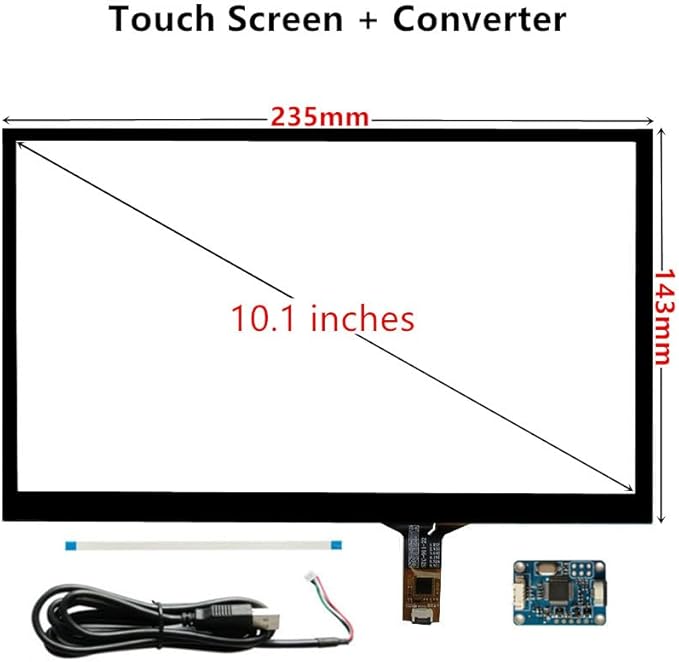 10.1 Inch 16:9 USB Capacitive Multi-Touch Screen Panel – Plug &amp Play for PC Raspberry/Orange Pi Linux/Windows/Android – No Driver Needed