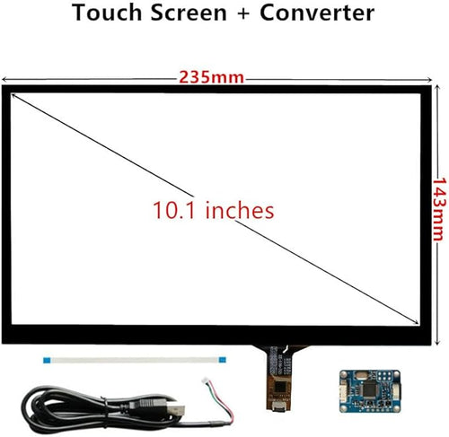 10.1 Inch 16:9 USB Capacitive Multi-Touch Screen Panel – Plug &amp Play for PC Raspberry/Orange Pi Linux/Windows/Android – No Driver Needed