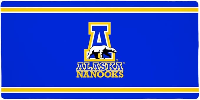University of Alaska Fairbanks Primary Logo Stripes Large Gaming Mouse Pad Desk Mat with Stitched Edges Non-Slip Base for Gamer Home and Office 31.5 x 15.7
