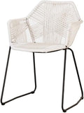 Adjustable Office Computer Chair with Armrest Outdoor Lounge Chair Coffee Chairs Dining Chairs Balcony Chair(White)