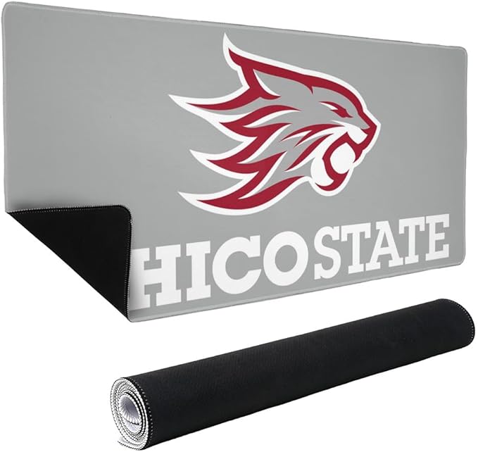Chico State Wildcats Primary Logo Large Gaming Mouse Pad Desk Mat with Stitched Edges Non-Slip Base for Gamer Home and Office 31.5 x 15.7