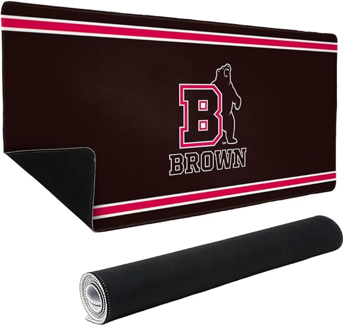 Brown University Bears Primary Logo Stripes Large Gaming Mouse Pad Desk Mat with Stitched Edges Non-Slip Base for Gamer Home and Office 31.5 x 15.7