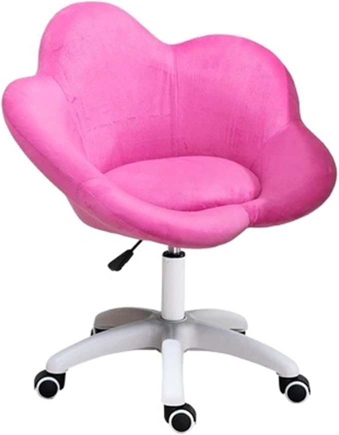 Adjustable Office Computer Chair with Armrest Small Apartment Computer Chair for Student Dormitory Study Makeup Chairs Home Rotating Writing Office Chair(Rose red)