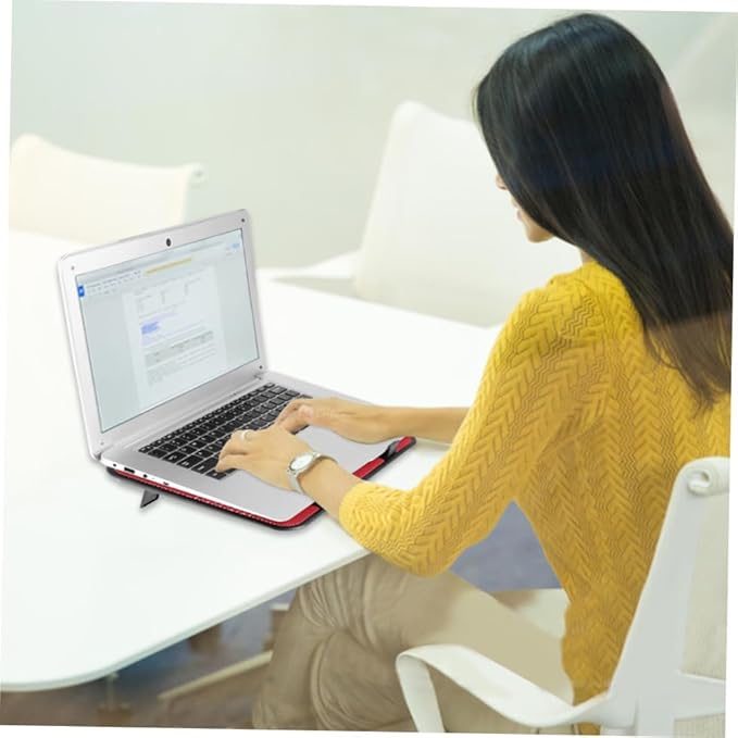 Laptop Cooling Pad Stand with Dual Quiet USB Fans Slip Ergonomic Design Angles for Efficient Heat Dissipation Lightweight Portable Cooler for Notebook Red