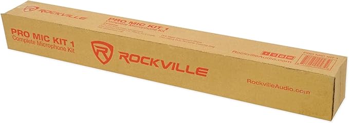 Rockville Wired Pro MIc Kit 1 - High-End Metal Microphone+Mic Stand+Carry Bag+Cable Black