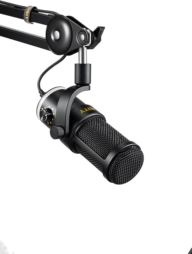 Deity VO-7U Boom Arm Kit USB Dynamic Podcast Microphone with RGB Lights for Game Podcast Stream YouTube (Black)