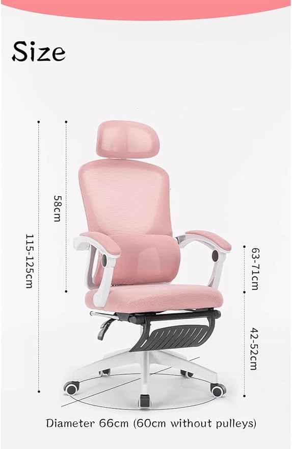 Office Chair Gaming Chair Computer Chair Ergonomic Desk Chair Executive Adjustable Swivel Task Chair with 160° Wide Angle of Recline(Size:SizeColor:E)