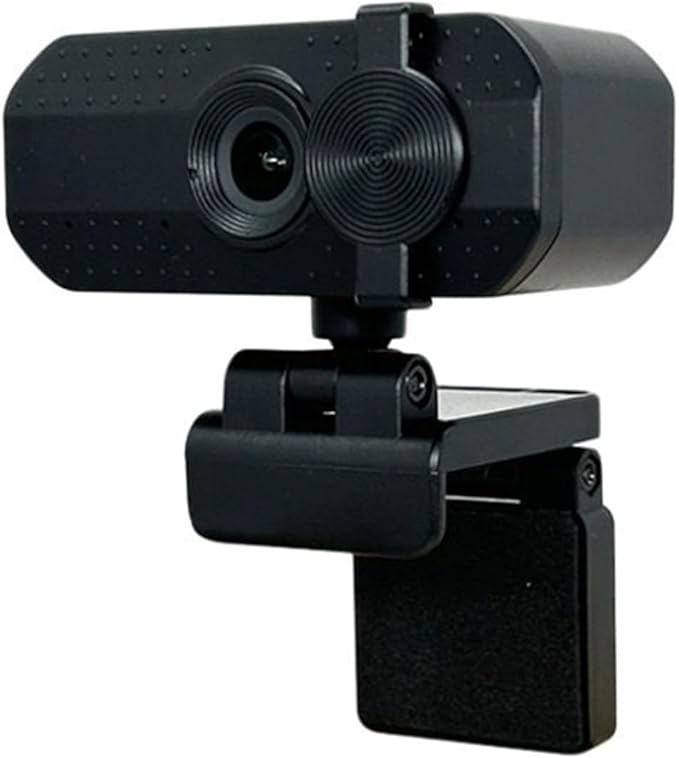 GIZNXBA Webcam Computer Camera with Microphone &amp Wide View Auto Light Correction Webcam for PC Laptop Desktop - Built-in Privacy Cover Plug &amp Play USB for Streaming(1080P)