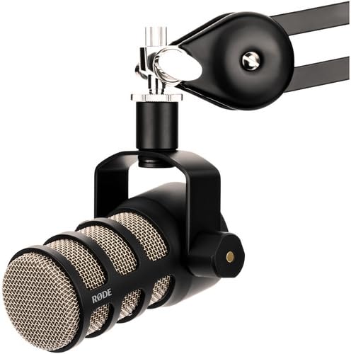 Rode PodMic Dynamic Podcast Microphone with Rode PSA1 Boom Arm XLR Cable and StreamEye Polishing Cloth