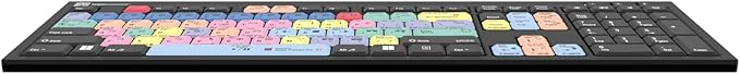 Logickeyboard 'Slimline Nero' Designed for Editing in Adobe Premiere Pro on Windows PC • p/n LKBU-PPROCC-BJPU-US