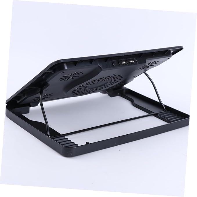 HOMSFOU Laptop Cooling Pad with 5 Fans USB Powered Cooler Stand Adjustable Angle Anti-Skid Base for Gaming and Office Laptops Black