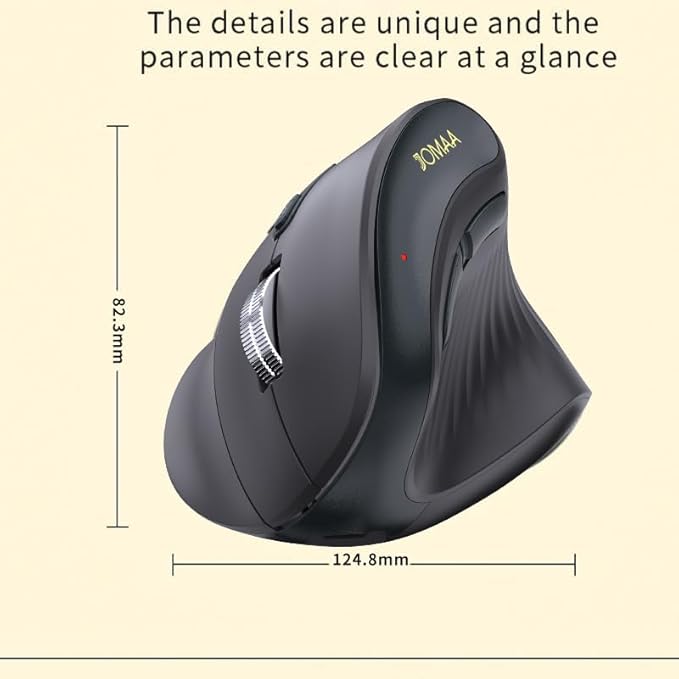 JOMAA Wireless Vertical Mouse Multi-Device Bluetooth 5.2 &amp 2.4G Ergonomic Mouse with RGB Lighting 4000 CPI 500mAh Rechargeable for Laptop PC Computer Mac WindowsAndroid Desktop