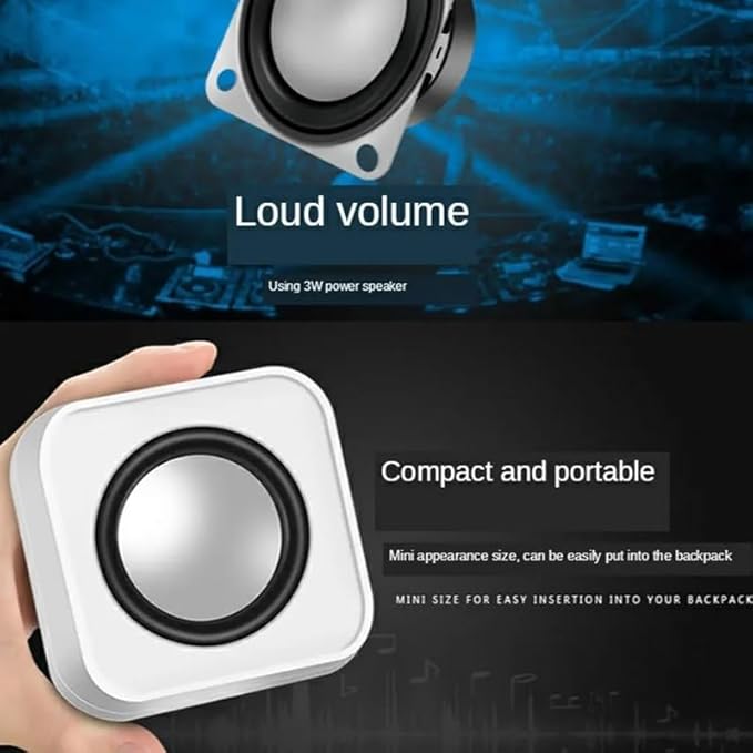 2 PCS Laptop Desktop Computer Mini Audio Wired Speaker Multimedia Subwoofer