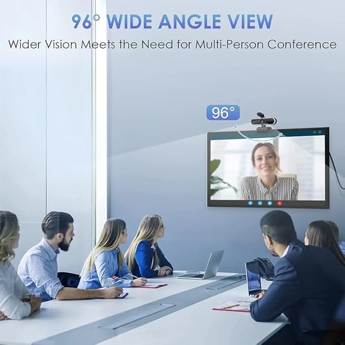 Webcam Web Camera with Microphones Computer for Online Meeting Classes Streaming