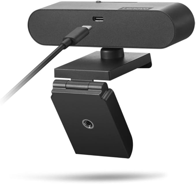 Lenovo HD 1080p Webcam (510 FHD)- Black w/ 4X Digital Zoom 95° Wide Angle 360° Rotation Pan &amp Tilt Dual Microphones &amp Windows Hello
