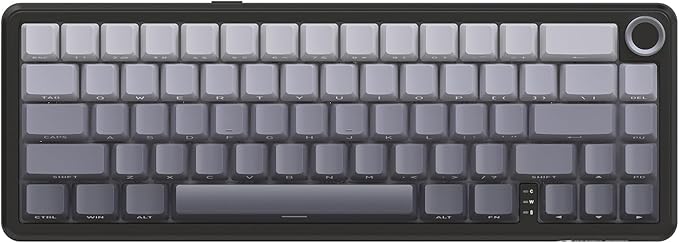 MAMBASNAKE Attack Shark X66 Gasket Wireless Mechanical Keyboard with Volume Knob60% Bluetooth/2.4GHz/Wired Gaming KeyboardRGB BacklitSide Printed PBT Keycaps66 Keys Hot Swappable for PC/MACBlack