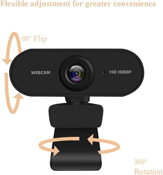 GIZNXBA Webcam with Microphone for Streaming HD Light Correction Noise Cancellation Autofocus Plug &amp Play USB Webcam for Laptop Desktop Streaming(1080P)