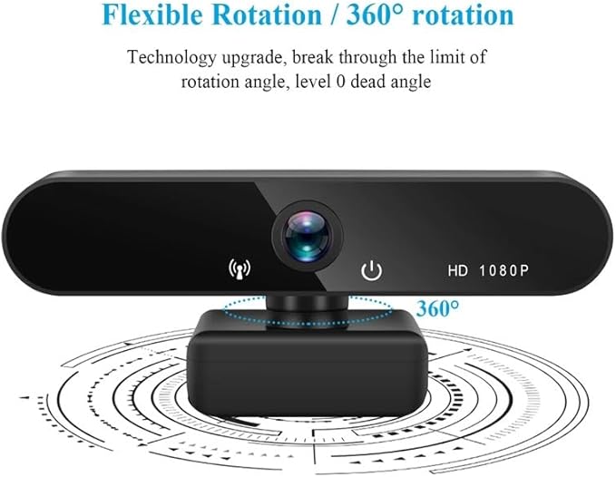 1080P Webcam Mini Computer PC WebCamera with Plug Rotatable Cameras for Live Video Calling Conference Work