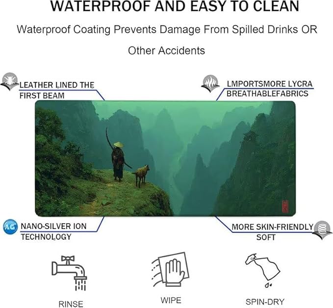 Mouse Pad XXL Mountain Dog Gaming Mousepad 23.6x11.8x0.12 inch Mousepad with Stitched Edgeswith Non-Slip Rubber Base Improved Precision and Speed Waterproof Protector Desk Accessories Gifts 6-IO29