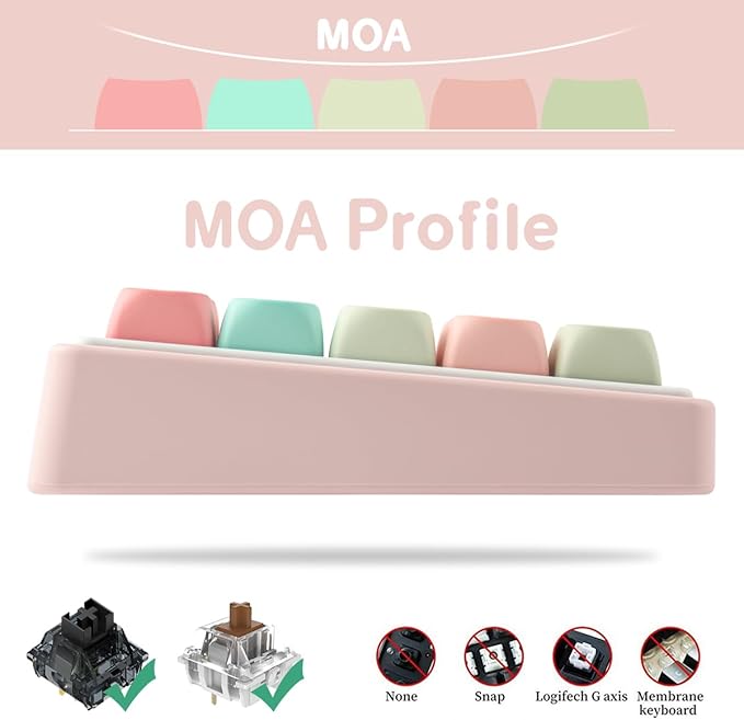 PBT Keycaps 126 Keys MOA Profile Cute Keycap Dye-Sublimation Rainbow Candy Keycaps Set Custom Keycap for Cherry Gateron MX Swithes Mechanical Keyboards (Only Keycaps)