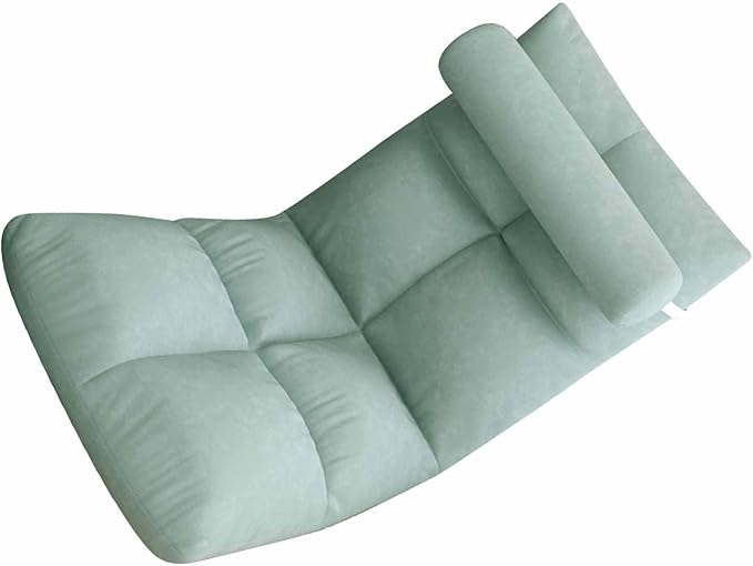 Zerodis Adjustable Backrest Floor Chair Heavy Duty Metal Frame Sofa Chair Soft and Thick Flannel Gaming Chair Suitable for Napping Reading Gaming and Meditation (Peacock Blue)