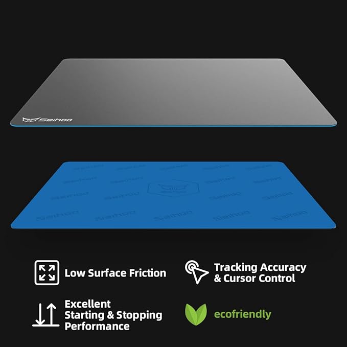 Hard Gaming Mouse Pad 3 Layers Mouse Pad with Resin Surface Premium Dual-Side Waterproof Sweatproof Fast and Accurate Control Hard Mousepad for Gaming Office and Home 14.17'' x 11.02''-Grey