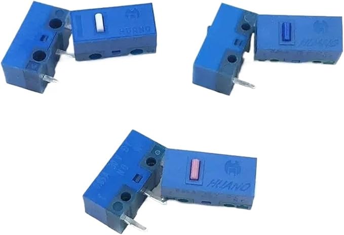 HUANO Switch Blue Shell White/Blue/Pink dot 20 50 80 Million clicks Life Computer Mouse 3pin Button(Silent Micro Switch20Pcs)