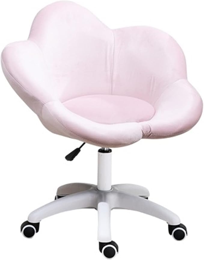 Adjustable Office Computer Chair with Armrest Small Apartment Computer Chair for Student Dormitory Study Makeup Chairs Home Rotating Writing Office Chair(Pink)