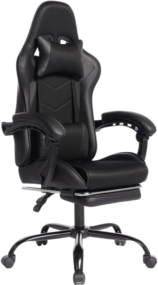 Ergonomic Racing Style Gaming Chair PU Leather High Back PC Office Seat with Lumbar Support Massage Function