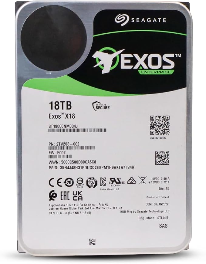 Seagate Enterprise ST18000NM004J Internal Hard Drive 3.5 18TB SAS