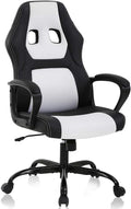 PC Gaming Chair Office Chair Ergonomic Desk Chair Racing Chair with Lumbar Support &amp Armrest PU Leather High Back Computer Chair Adjustable Height Swivel Executive Chairfor Adults HomeWhite
