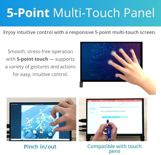 Santek] Open Frame Touch Screen Monitor 10.1-inch – 500 cd High Brightness IPS HDMI Built-in Speakers SOF01010A1B for Raspberry Pi 4/3/2/1 Zero Jetson Nano Mountable