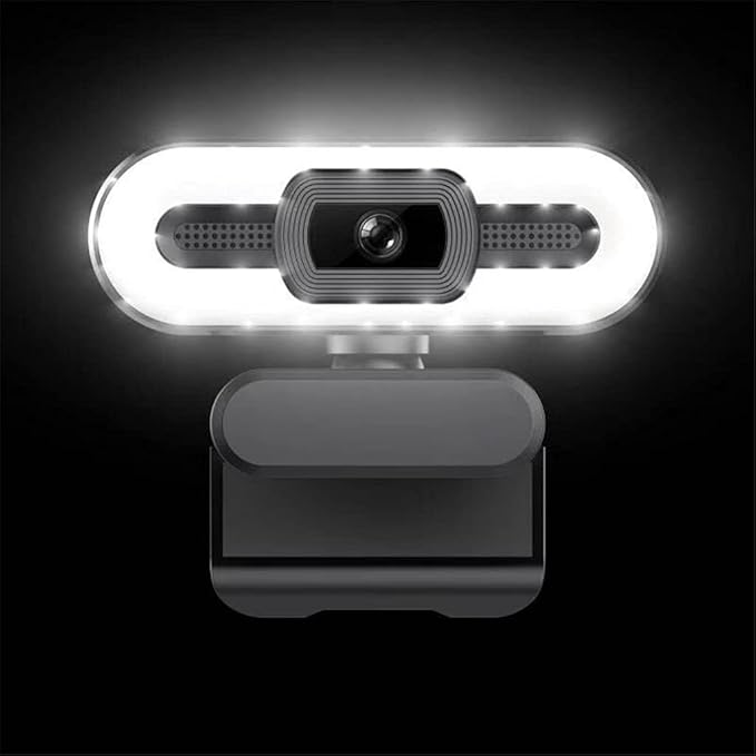 2K Webcam with Microphone with Light LED Computer Camera for Zoom Video Conferencing PC Laptop