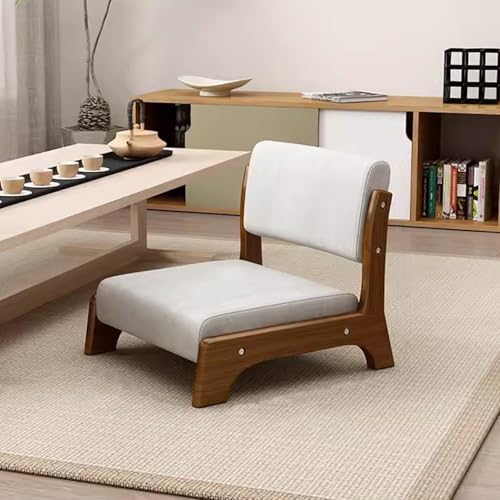 BTZHY Floor Chair Japanese Floor Chair Tatami Meditation Yoga Chair with Backrest Legless Stool Solid Wood Backrest