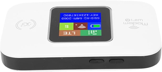 4G Mobile WiFi Travel Router Mobile Hotspot Dual SIM Card Slot Plug and Play 300Mbps Internet Router with Color LED Display Screen Battery for Smartphone Laptop Tablet (White)