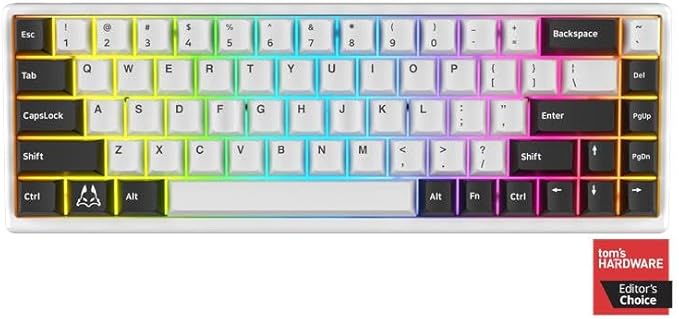 ARBITER Polar 65 - CNC Magnetic Gaming Keyboard w Rapid Trigger Hall Effect Switches CNC Aluminum Frame Rapid Key 65% Compact Bright RGB Dual-Shot PBT Keycaps - White Panda