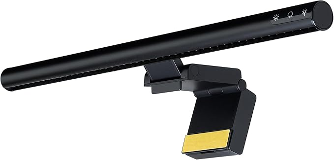 Quantum LED Computer Monitor Lamp Screen Light Bar in Black with 6ft USB-A Plug-in Cord Dimmable and 5-CCT Selectable Touch Controls