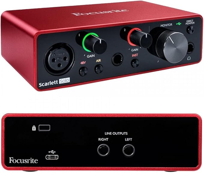 Audio-Technica AT2040 Hypercardioid Dynamic Podcast Microphone (at 2040) &amp Focusrite Scarlett Solo 3rd Gen USB Audio Interface for The Guitarist Vocalist Podcaster or Producer