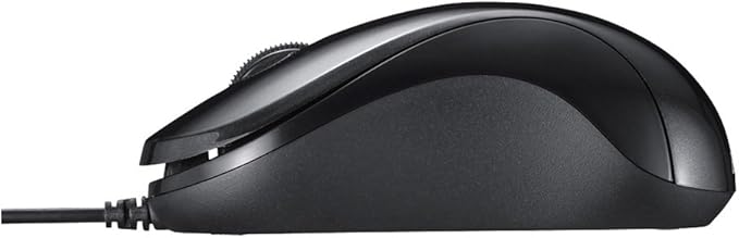 BUFFALO BSMBU108BK Wired BlueLED Silent USB 3-Button Mouse Black