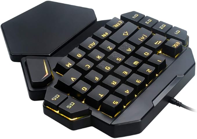 Single Hand Gaming Keyboard Mechanical Gaming Keyboard 35 Keys One Handed Keyboard with RGB Blacklight Small and Portable
