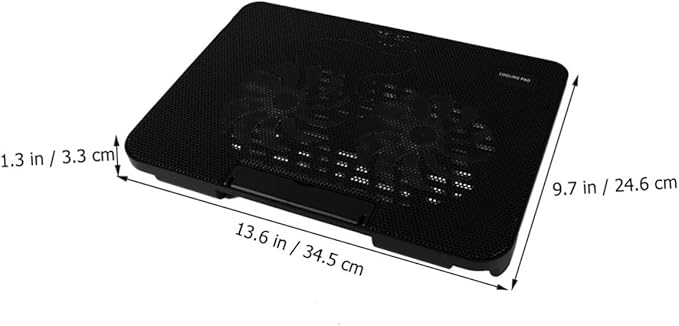 MERRYHAPY Laptop Cooling Pad Dual USB Fans Portable Notebook Cooler Stand for Enhanced Heat Dissipation Black