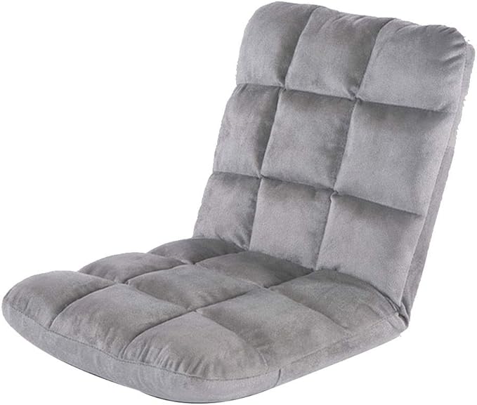 BTZHY Floor Chair Floor Chair Lazy Leisure Sofa Removable and Washable Folding Computer Chair on Bed Single Meditation Chair Multi Gear Adjustment (Color : Gray)