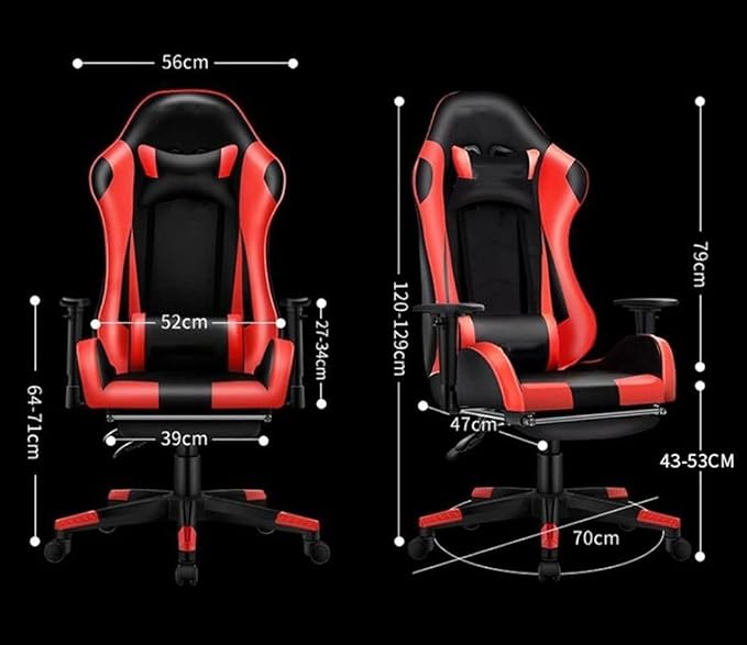 Massage Gaming Chair Ergonomic Racing Office Chair with Lumbar Support Reclining PU Leather Swivel Task Chair(Blue)