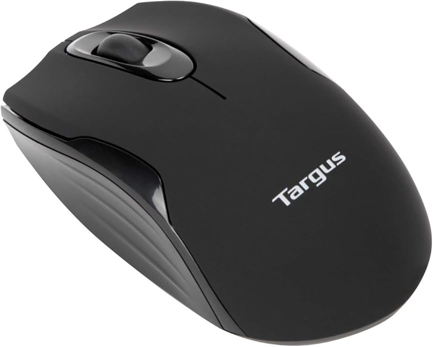 Targus Compact Mouse with Blue Trace Technology for Tracking and Retractable 2.5-Foot USB Cord Black and Gray (AMU75US)